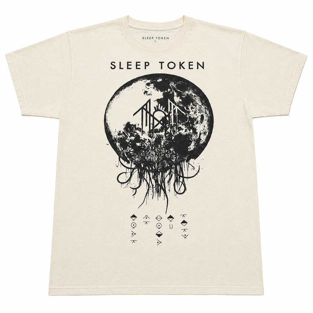 Sleep Token Take Me Back To Eden Tracklist Graphic T-Shirt Cream Large